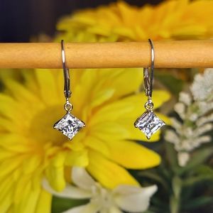 Diamonique Lever Back Earrings